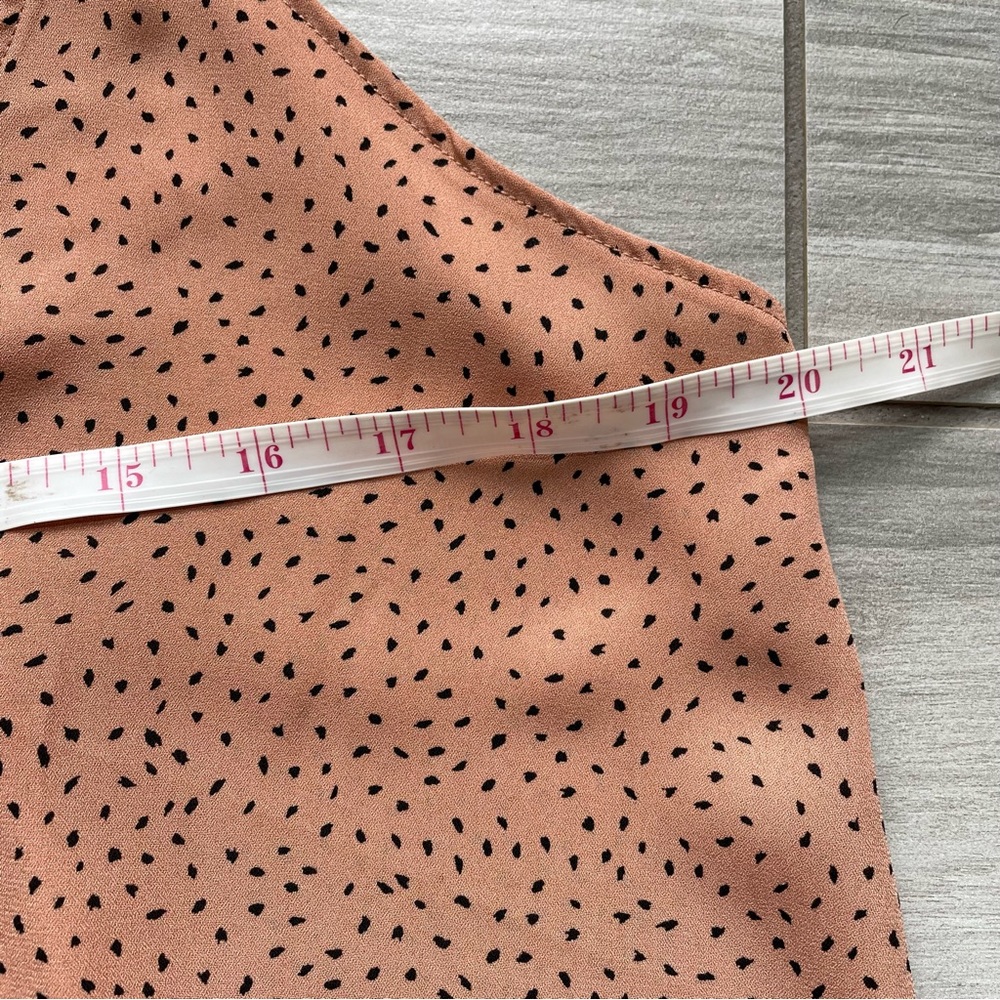 LUSH Rust Dot Camisole Top with Adjustable Spaghetti Straps & Bow in Back-Size M - Picture 5 of 11